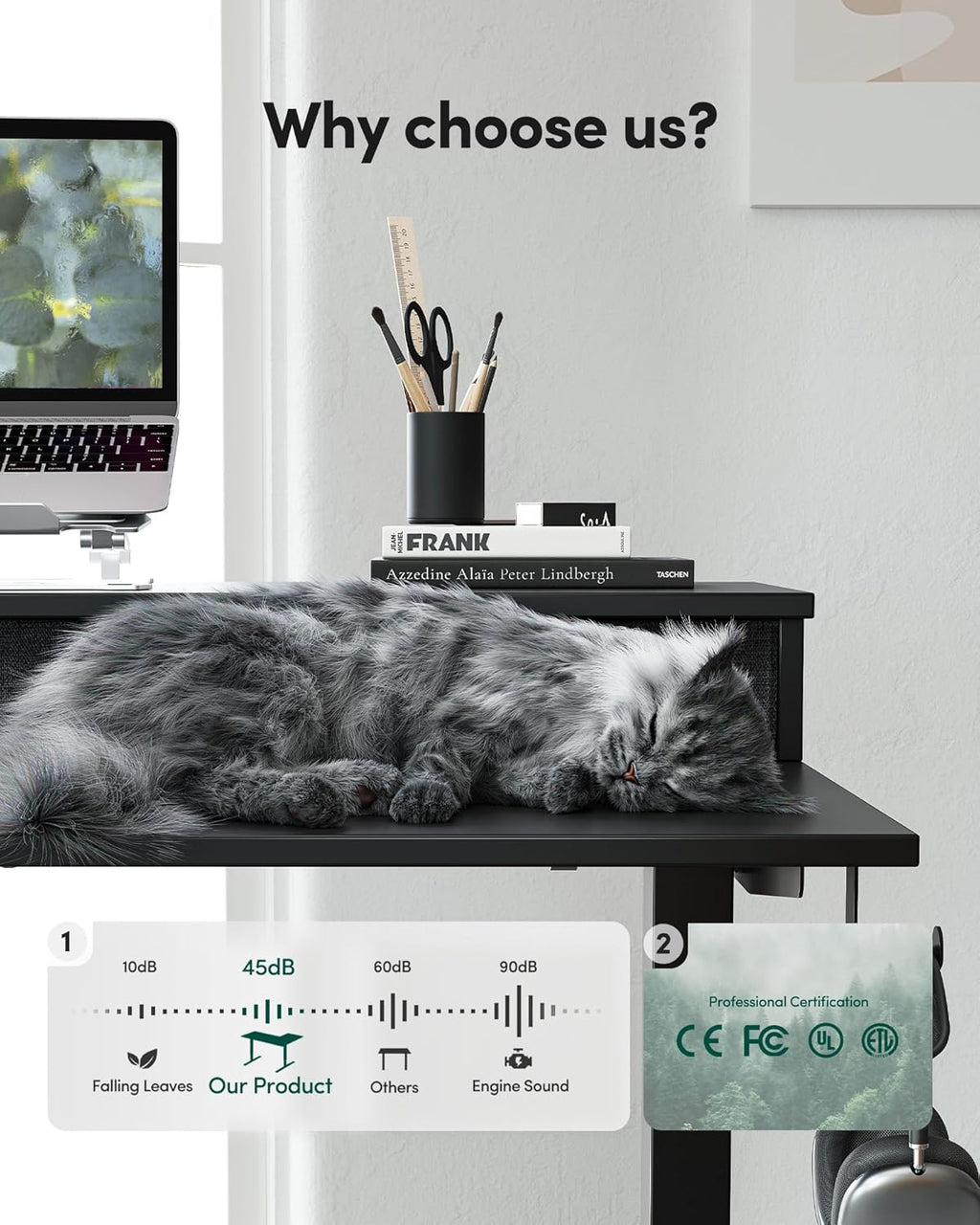 L Shaped Electric Standing Desk, 63 X48 Inch Large with Drawers | Reversible Tabletop, 2 Memory Height Settings | Home Office & Gaming Height-Adjustable Table, Black Top/Black Frame（2 Packages）
