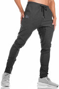 Mens Gym Workout Sweatpant Pocket Sport Jogger Pants | Hidden Ankle Zip,Inner Pocket,Comfortable,Cotton Blend,Athletic Sweat Pants,Running Trouser,Tapered Leg,Slim Fit,Durable