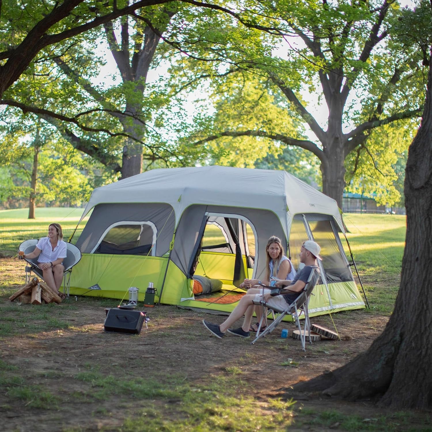 Core 9 Person Instant Cabin Tent - 14' X 9', Green (40008)