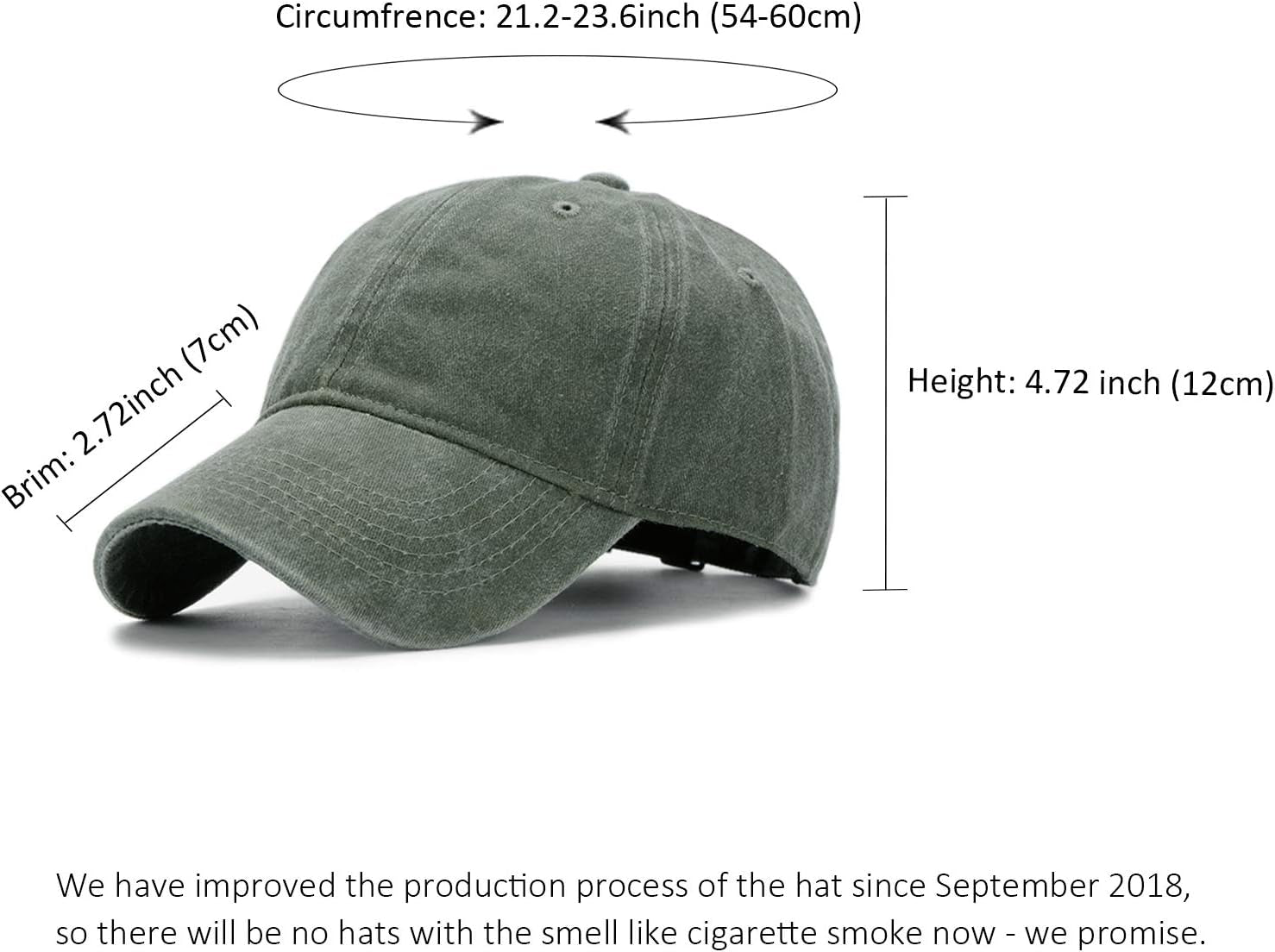 Baseball Cap Washed Cotton Unstructured Vintage Hat for Men Women | Unisex Sports Ball Caps Sun Protection Adjustable Outdoor Curved-Brim Dad Hat Classic Plain Cap