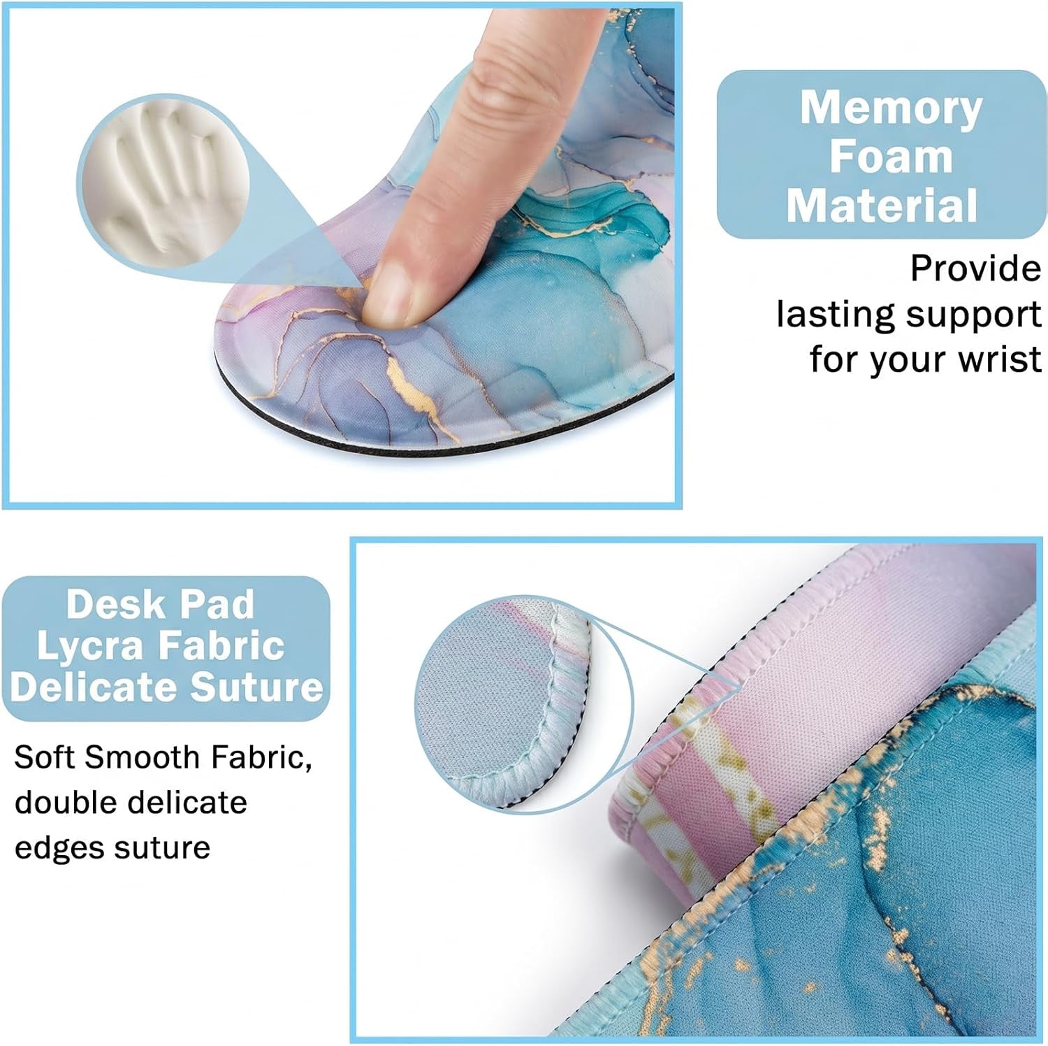 Large Mouse Pad with Wrist Rest, 4-In-1 Wrist Rest for Keyboard and Mouse | Non-Slip Waterproof Desk Mat Set, 35.4"X15.7" Desk Mat+Keyboard Wrist Rest+Mouse Wrist Support+Cup Coaster for Home Office