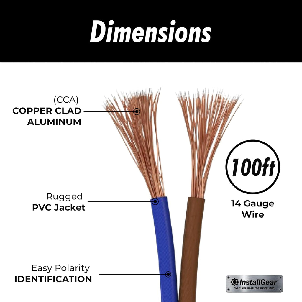 14 Gauge Speaker Wire 100 Ft Cable, 14 AWG