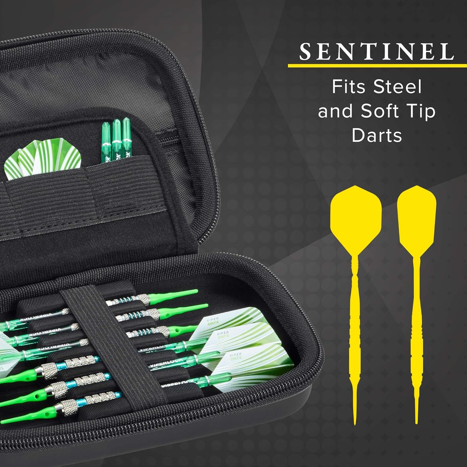 Sentinel 6 Dart Case, Black Zipper
