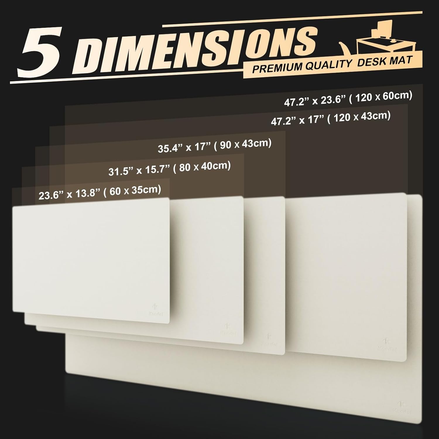 Large Office Desk Mat, Leather Mouse Pad (31.5"X15.7", White) | Desk Pad, Keyboard Pad, Computer and Laptop Mat, Desktop Protector and Cover, Writing Pad and Blotter for Home Office