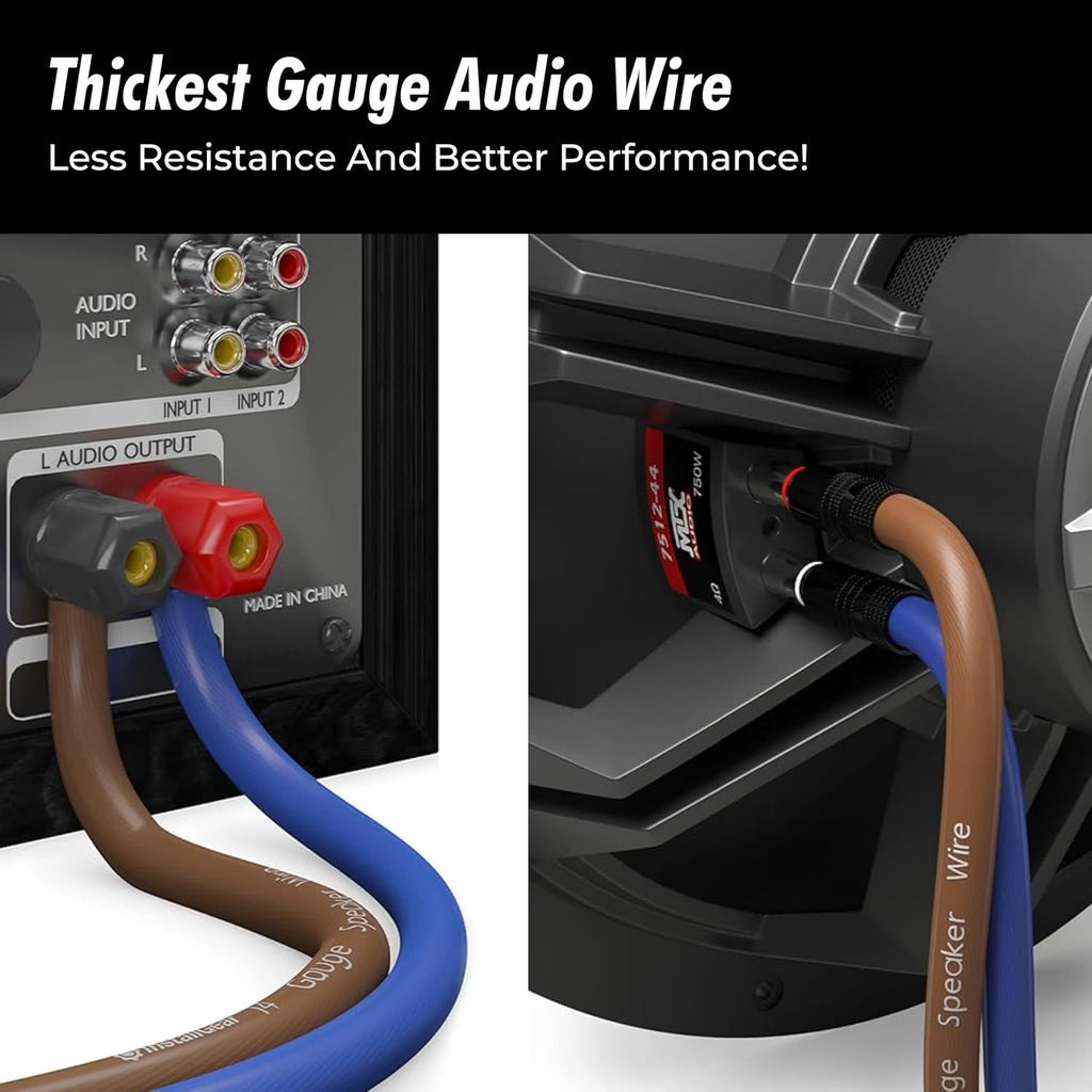 14 Gauge Speaker Wire 100 Ft Cable, 14 AWG