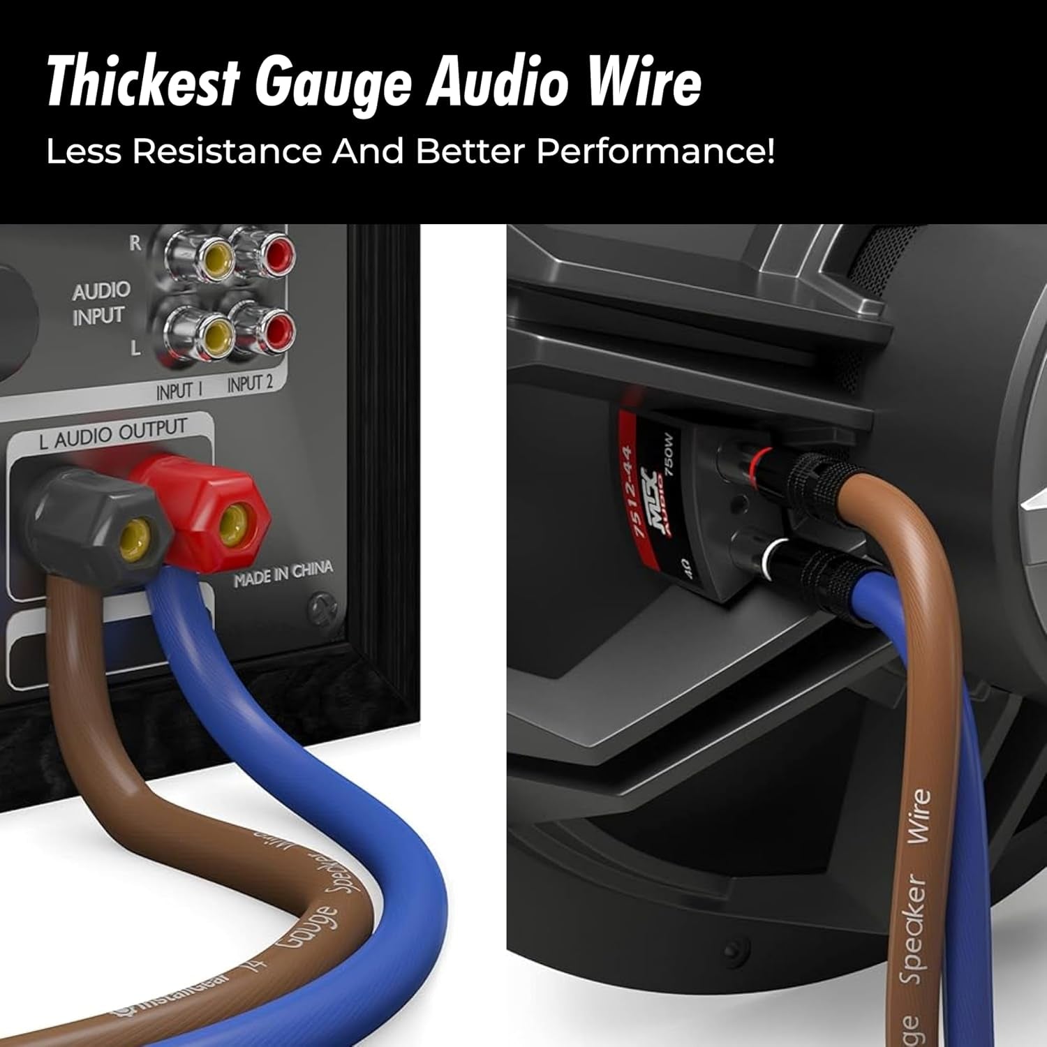 14 Gauge Speaker Wire 100 Ft Cable, 14 AWG