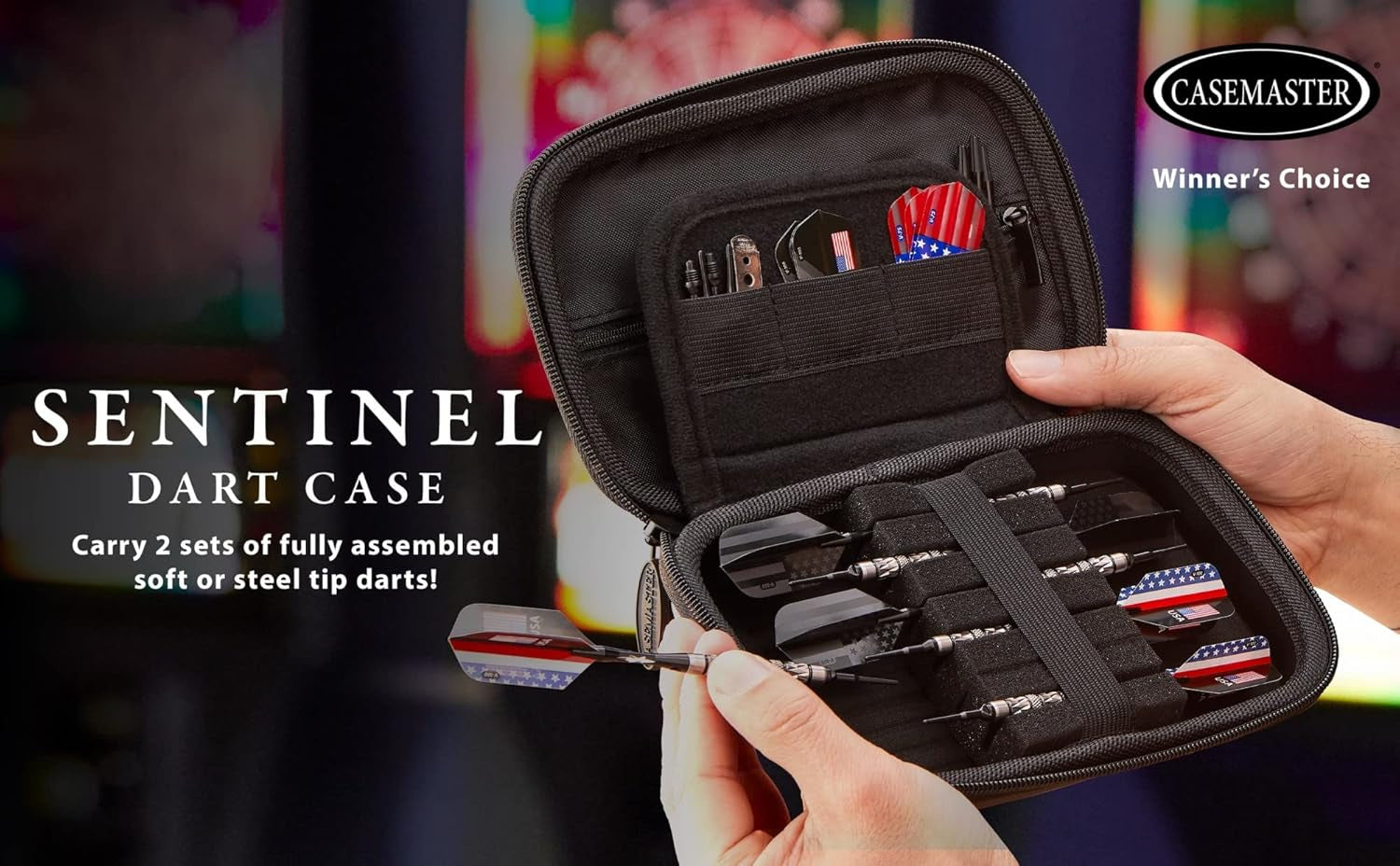 Sentinel 6 Dart Case, Black Zipper